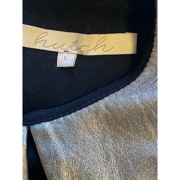 Hutch Anthro Maintained by Moxie Black Jersey Shift Dress Sleeveless Lined Large - Picture 5 of 5